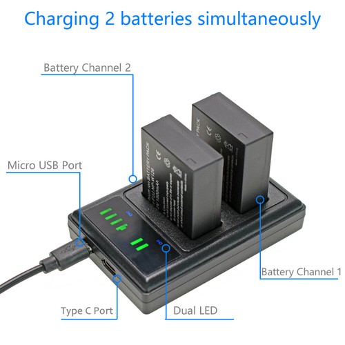 Battery or LCD Charger for Fujifilm NP-W126, NP-W126S X-E3 X-M1 X-T1 X-T2 X-T3 - Picture 5 of 40
