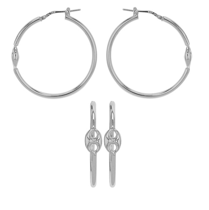 Créoles grain de café argent 925/1000, cadeau d'anniversaire femme idéal 3cm