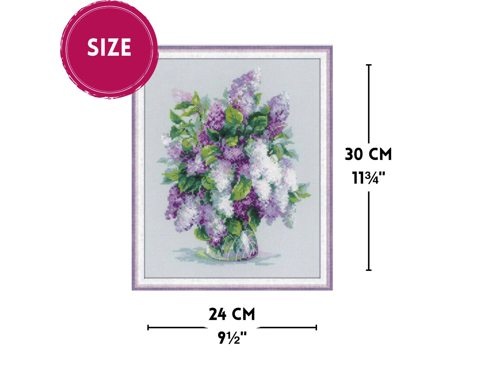RIOLIS Counted Cross Stitch Kit 1447 Gentle Lilac Blossoms- Purple&White Flower