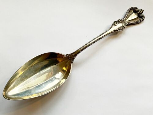 Towle Old Colonial Sterling Serving Spoon 8 1/2" 1895 Monogramed - Picture 1 of 10