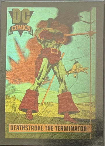 DEATHSTROKE THE TERMINATOR 1992 DC Comics #DCH3 Cosmic Hologram Insert Card Holo - Foto 1 di 2
