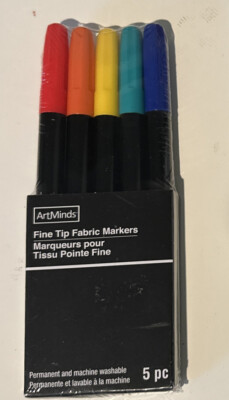 Art Minds Fine Tip Fabric Markers Multicolor Permanent Machine Washable