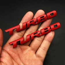 Etiqueta engomada roja con logotipo TURBO letra coche emblema de metal 3D insignia decoración accesorios para automóviles