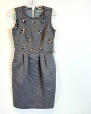 Eliza J Missy Style EJ4M7078 Grey Womens Size 4 Sleeveless Embellished Dress