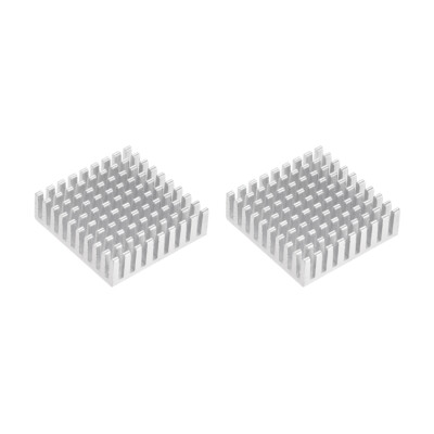 2Stk. Kühlkörper kreuzförmigen Kerben für MOS GPU IC Chip 35x35x10mm Silber