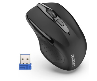 TECKNET Silent Wireless Mouse, 2.4 GHz Quiet Wireless Mouse with Nano Receiver