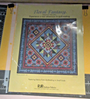 2001 FLORAL FANTASY QUILT PATTERN IN SMALL SCALE(28'')-RJR FASHION FABRIC-COLLINS