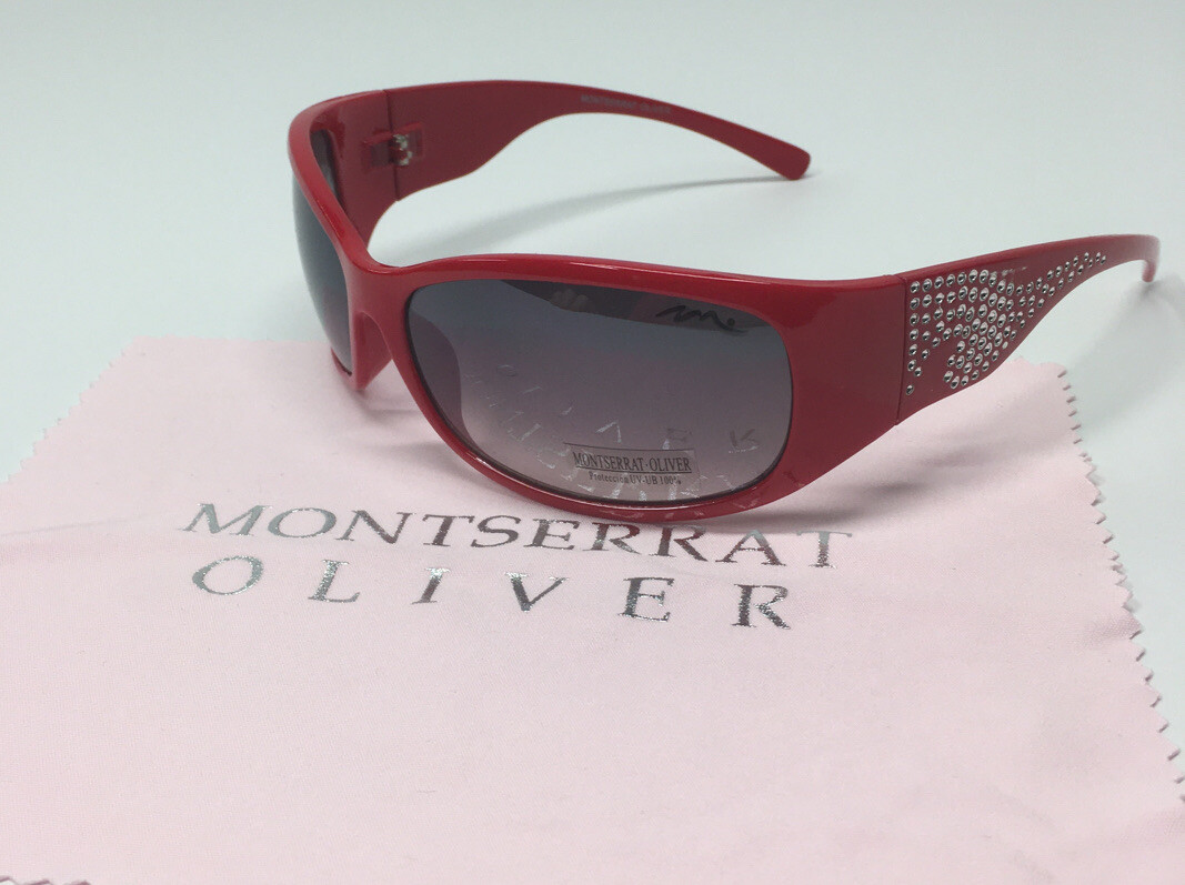 Montserrat Oliver Rinestone Wrap 100% UV-UB Red Driving Sunglasses