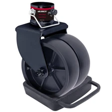 Dual 6'' Trailer Jack Swivel Caster Wheel with Rubber Chock 2000LBS Capacity