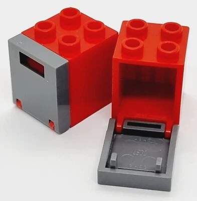 LEGO 2 x Box Container 2x2x2 rot dunkelgrau TOP - Bild 1 von 2