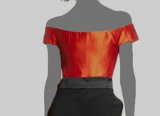 421 Rozie Corsets Women's Red Off-Shoulder Silk Corset Top Size US 8/ FR 40