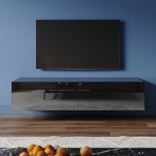 TV Schrank Lowboard Hängeboard Schwarz Hochglanz Hängend/Freistehend Schrank 140