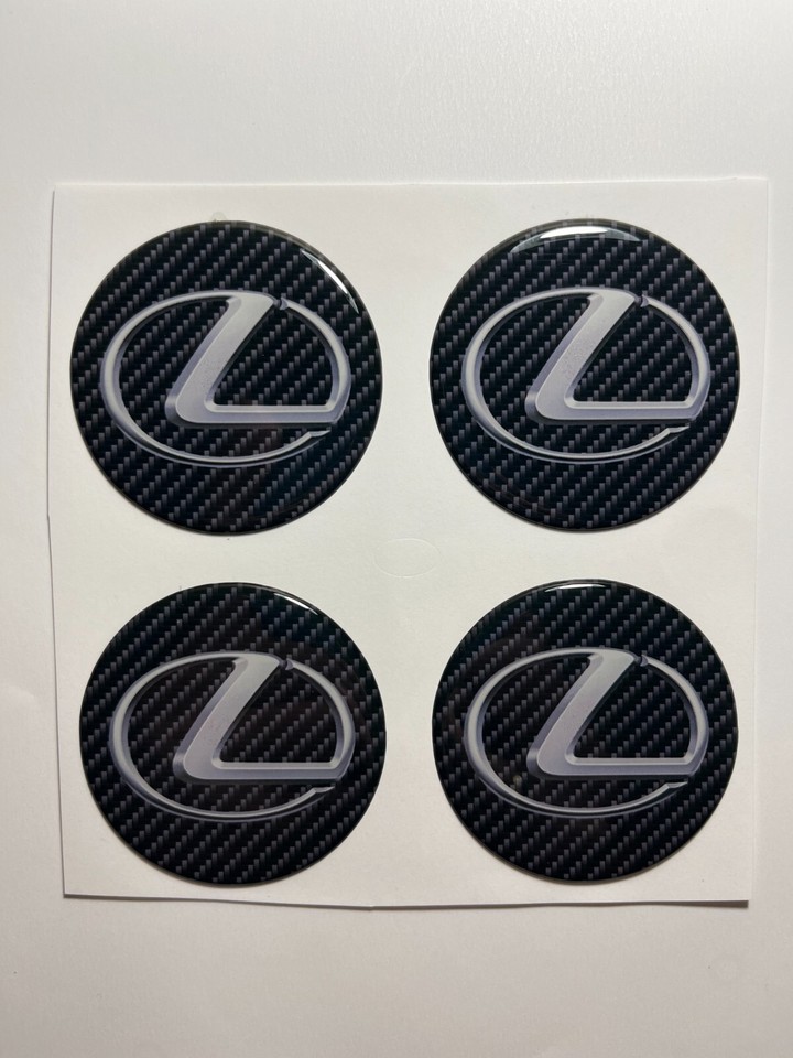 4x Lexus Decals Center Wheel Cap SelfAdhesive Emblems Rims Logo