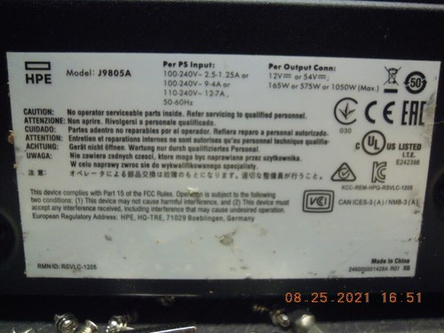 J9805A - HP Aruba 640 Redundant / External Power Supply Shelf + J9739A # A6 - Picture 9 of 10