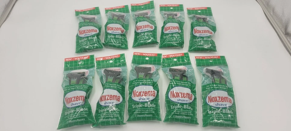 Maquinillas de afeitar desechables Noxzema triple hoja 20 maquinillas de afeitar/10 paquetes de 2 cada una sellada Foto 2 de 4