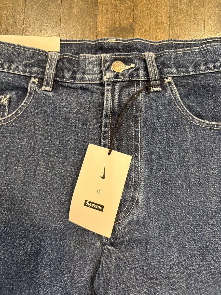 IN HAND Supreme Nike Denim Shorts Blue Indigo Size 32 DSWT IN HAND Supreme Nike Denim Shorts Blue Indigo Size 32 DSWT
