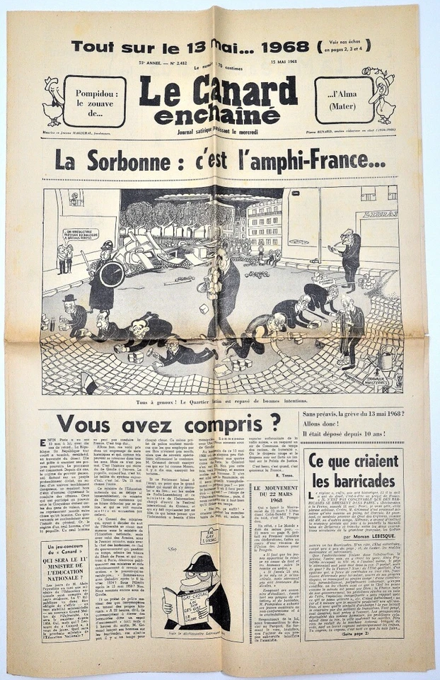 Le CANARD ENCHAINE numero 2482 - 15/05/1968 - Photo 1/1