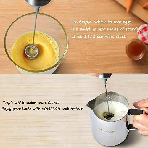 Milk Frother Handheld, Battery Operated Travel Coffee Frother Milk Foamer Drink