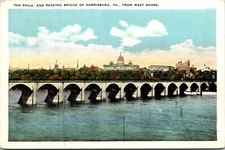 Vintage PPC - Phila, & Reading Bridge of Harrisburg, PA - F18820