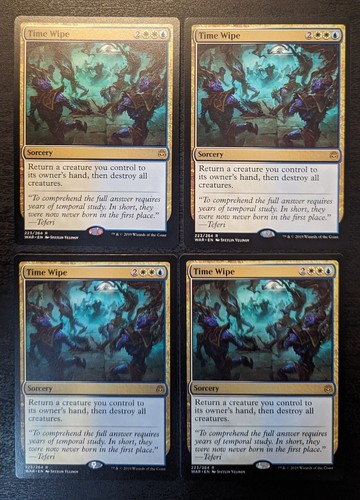 MTG Time Wipe x4 RARE PLAYSET War of the Spark NM/M Pack Fresh