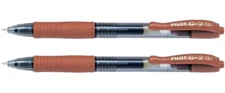 Pilot G2 Retractable Gel Ball Pen 0.7mm Fine Caramel 2/Pk Office School Home