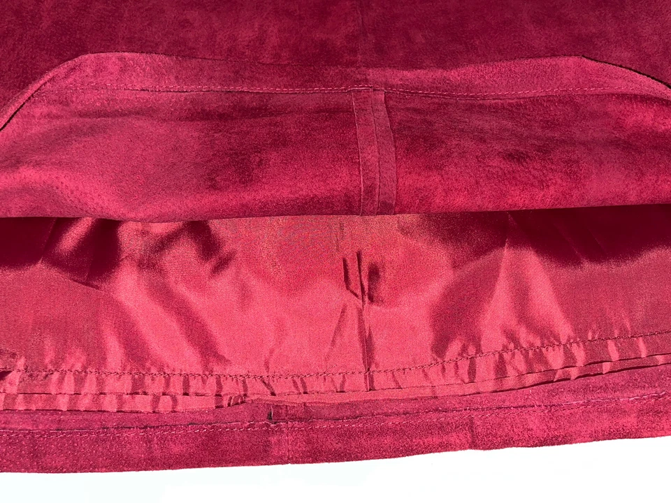 Denim & Co Womens Skirt Size M Dark Red Maroon Suede Fully Lined - Image 3 of 4