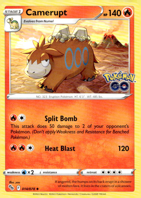 Camerupt 014/078 Uncommon Regular Pokemon GO NM