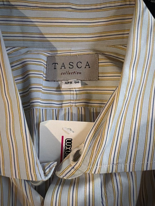 Tasca Collection Blue shirt Button Up Shirt Men’s Size L Italian Luxury Striped