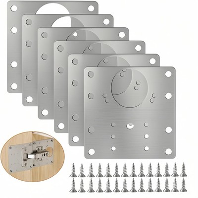 20PCS Upgraded Cabinet Hinge Repair Plate Kit: FOGZUVR Durable Door Hinge Mounti