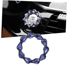 Bling Car Engine Start Button Cover Bling Interior Crystal Push Navy Blue