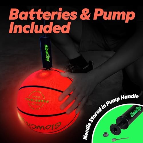  Glow in The Dark Basketball - Size 7 - 29.5" Original Rubber (Pump Included)