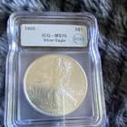 U.S. Mint 1995 American Silver Eagle $1 Business Strike 1 oz .999 ICG MS70