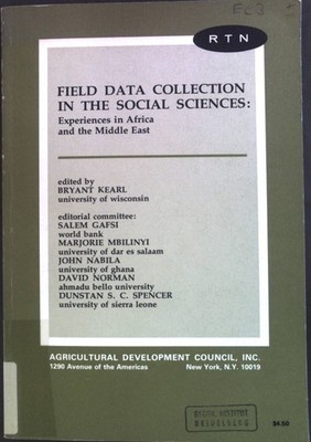 Field Data Collection in the Social Sciences: Experiences in Africa and the Midd