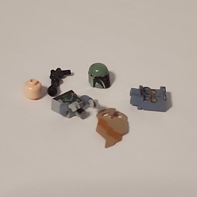 Star Wars Boba Fett Custom Lego Minifigure with Blaster Orange Stripe Cape 75243