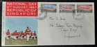 y(SGP-220) Singapore 1967 FDC  National Day SELETAR cds sent to Singapore