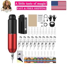 Tattoo Kits Tattoo Machine Tattoo Set with 1500mAh Power Supply and LCD Displ...