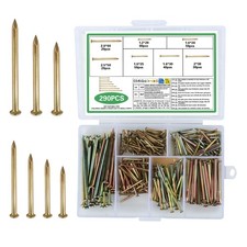 290 Pcs Assorted Nails for Wood Flat Head Masonry Nails for Brick Wall Fence