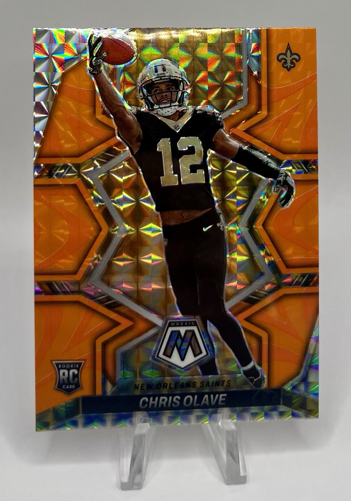 2022 Panini Mosaic - Rookies Chris Olave #313 Mosaic Reactive Orange Prizm (RC)
