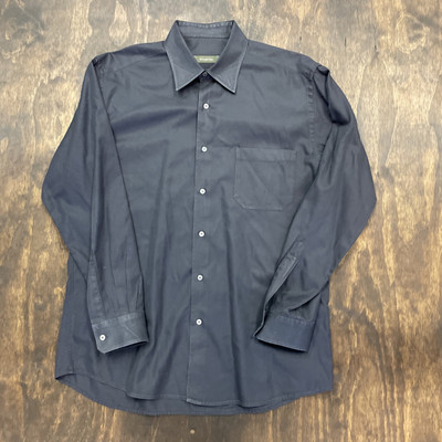 Ermenegildo Zegna Men's Black Textured Cotton Dress Shirt XL $595 | eBay