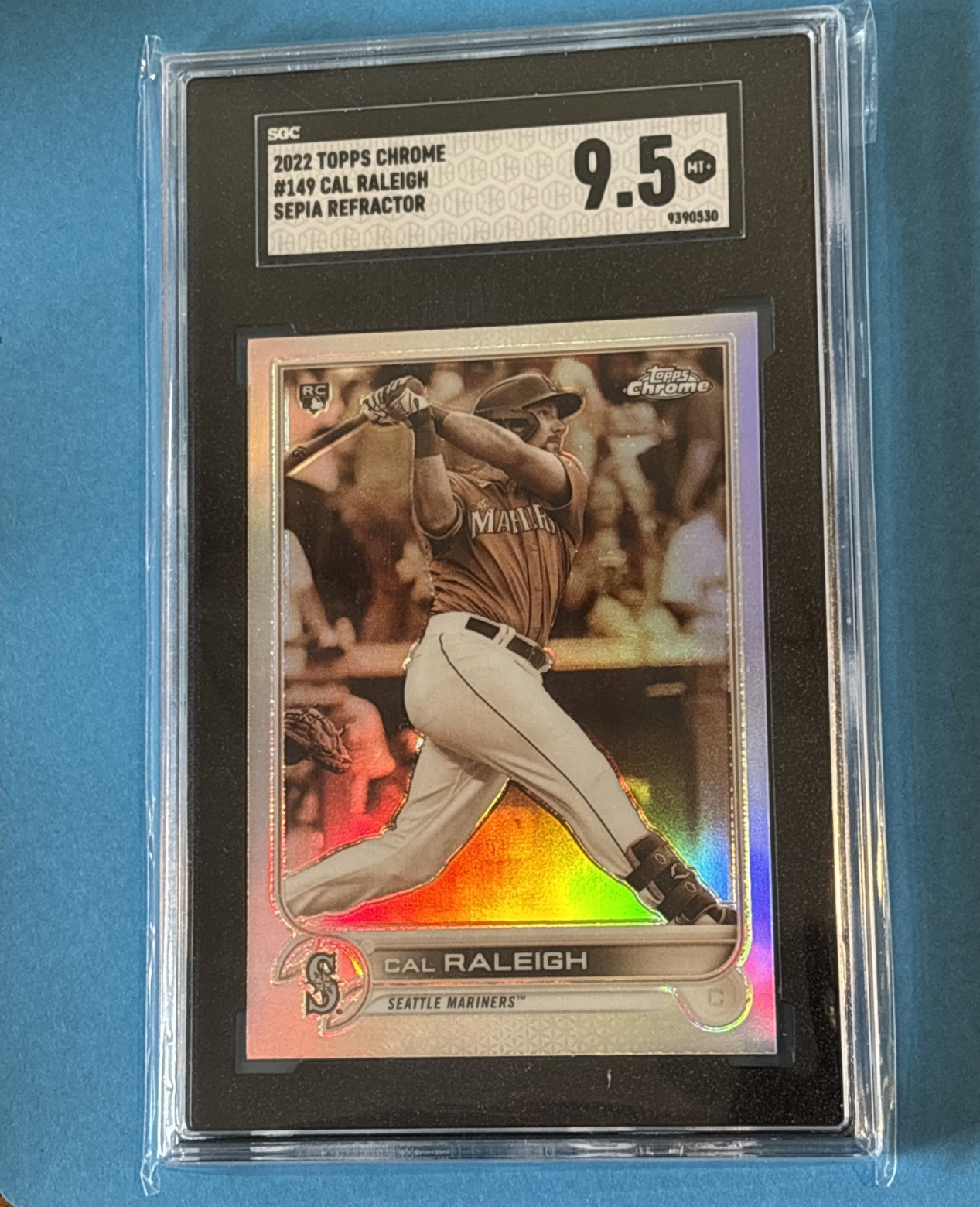 2022 Topps Chrome Cal Raleigh #149 (RC) Sepia Refractor SGC 9.5 60 HR
