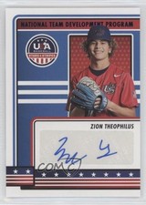 2023 Panini USA Baseball Stars & Stripes Zion Theophilus (Blue Ink) Auto 2f4