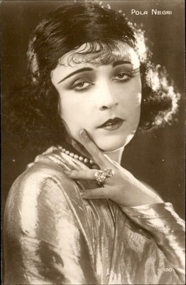 Actress Pola Negri Nice Close-Up c1920 Real Photo Vintage Postcard