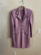 ST. JOHN Light Purple Longer Length Zip Front Santana Knit Jacket 8