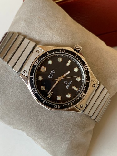 1980er Vintage Seiko Silver Wave 6030-6000 Quarzuhr schwarzes Zifferblatt Her... - Bild 10 von 24