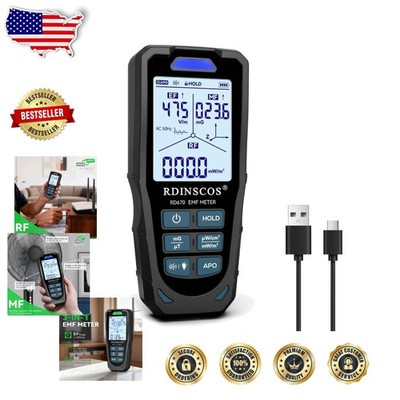 Professional EMF Meter 5G RF Detector, Triple Field Tester, 10GHz, LCD Display