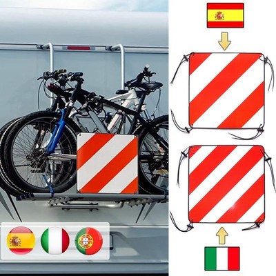 2in1 Warntafeln Warnschild reflektierend Italien Spanien 50x50cm Aluminium DHL