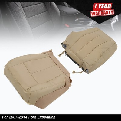 For Ford Expedition07-14 2pcs Driver Bottom & Top Leather Seat Cover Camel Tan