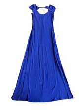 American Eagle Purple Stretchy Maxi Dress Short Sleeve Flowy Size Small Women's