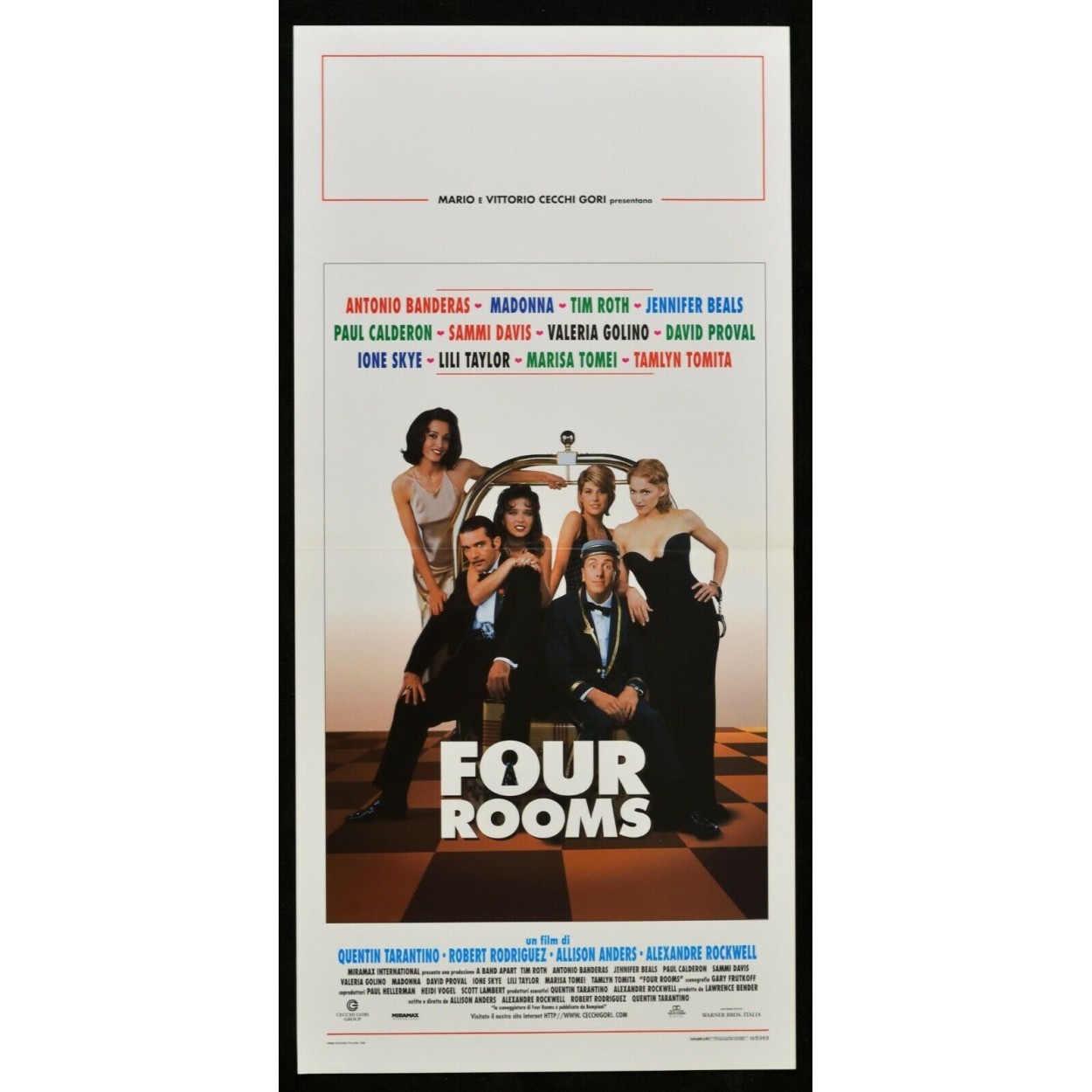 Locandina originale film Four Rooms (1995) - Regia di Alexandre Rockwell, Allison Anders,  Robert Rodríguez