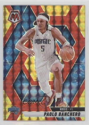 2024 Panini Mosaic Choice Fusion Red & Yellow Prizm 36/75 Paolo Banchero #1 m4w